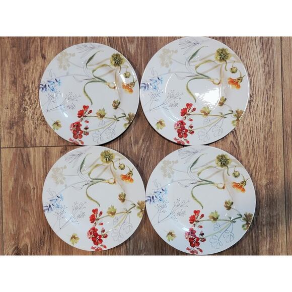 Royal Stafford Earthenware Sketchbook Salad Plates 8.5" Set of 4 Floral Harvest - Picture 3 of 6